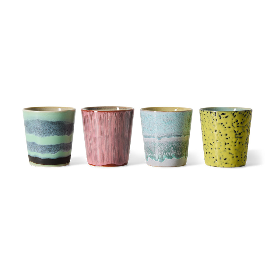 70s ceramics: Coffee mugs 4er-Set