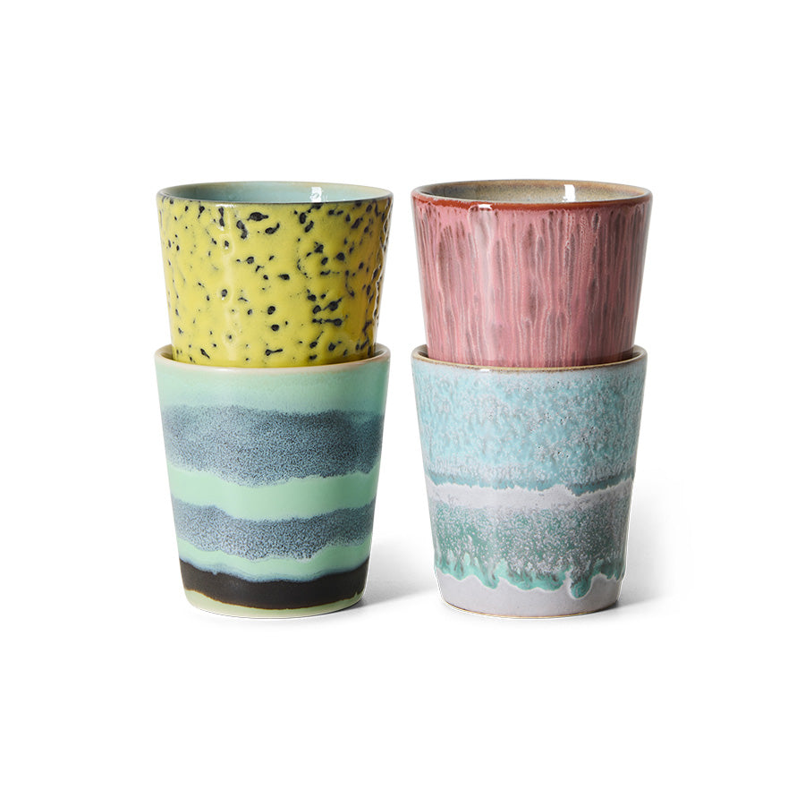 70s ceramics: Coffee mugs 4er-Set