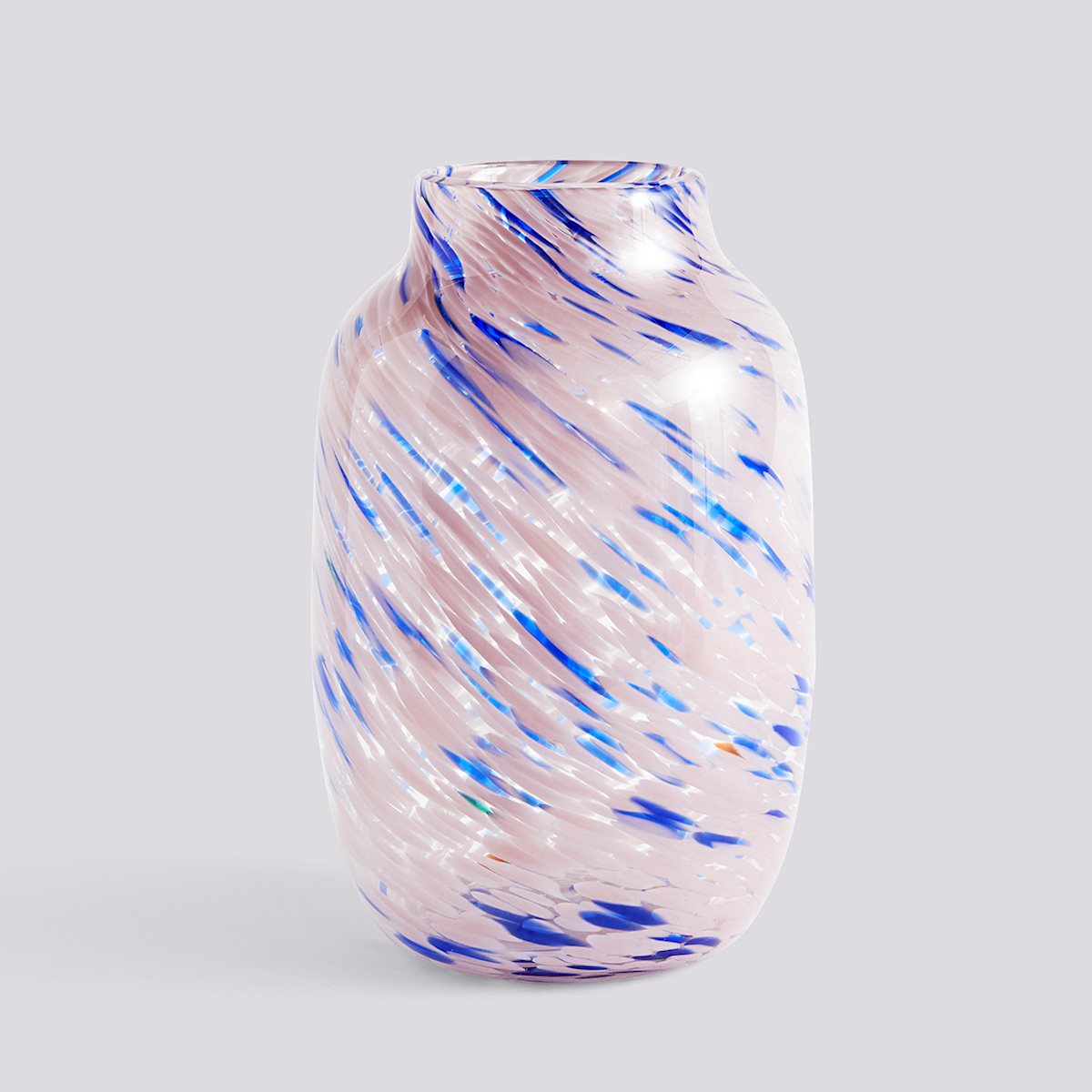 SPLASH VASE ROUND-LARGE-LIGHT PINK AND BLUE