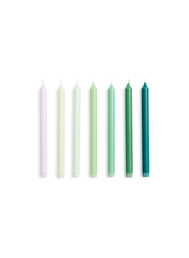 GRADIENT CANDLE - Set of 7 - Greens