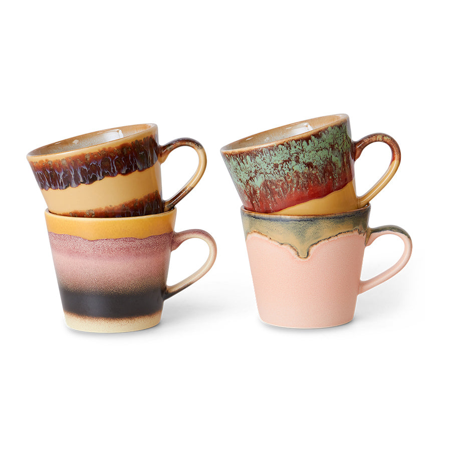70s ceramics: cappuccino mugs 4er-Set