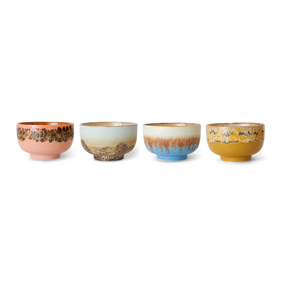 70s ceramics: noodle bowls 4er-Set