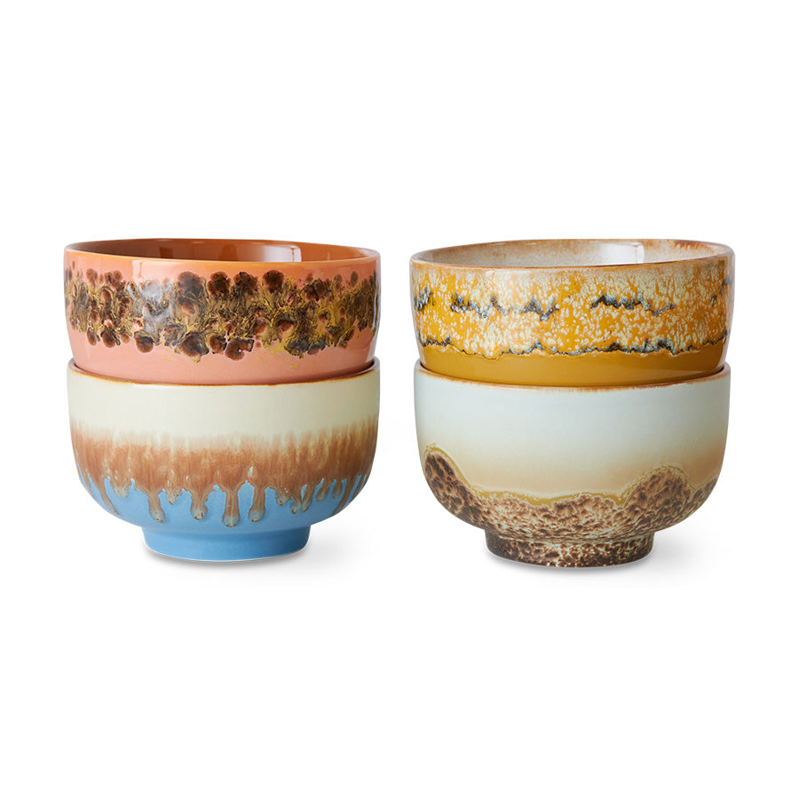 70s ceramics: noodle bowls 4er-Set